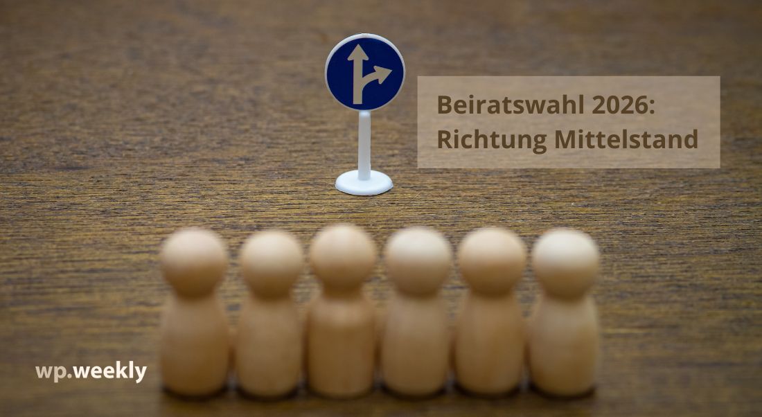 Beitragsgrafik zum wp.weekly vom 24.06.2026: Der mittelständische Prüfer-Berufsstand braucht eigene Vertreter in der WPK. Denn mittelständische WPs und vBPs führen viele der für Unternehmen unverzichtbare Spezialprüfungen durch: Z.B. gesellschaftsrechtliche, transaktionsbezogene, regulatorische, branschenspezifische Prüfungen und unternehmensinterne Sonderprüfungen. Von Klaus Sgonina Beitragsbild zum wp.weekly vom 24.06.2026: Der mittelständische Prüfer-Berufsstand braucht eigene Vertreter in der WPK. Denn mittelständische WPs und vBPs führen viele der für Unternehmen unverzichtbare Spezialprüfungen durch: Z.B. gesellschaftsrechtliche, transaktionsbezogene, regulatorische, branschenspezifische Prüfungen und unternehmensinterne Sonderprüfungen. Von Klaus Sgonina